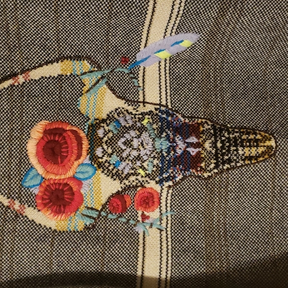 Free People Oversized Embroidered Desert Rose Knit Sweater Small - Picture 3 of 5